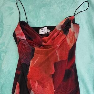 PRINCESS POLLY Red Black Multicolor Camisole/Dress.🌸